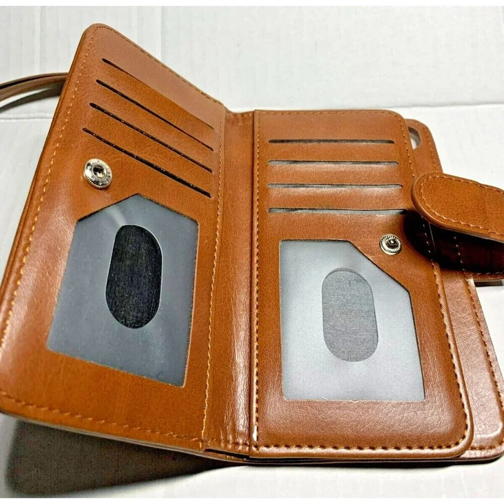 Navor Wallet Case with Detachable Magnetic Cover for iPhone Wrist Strap